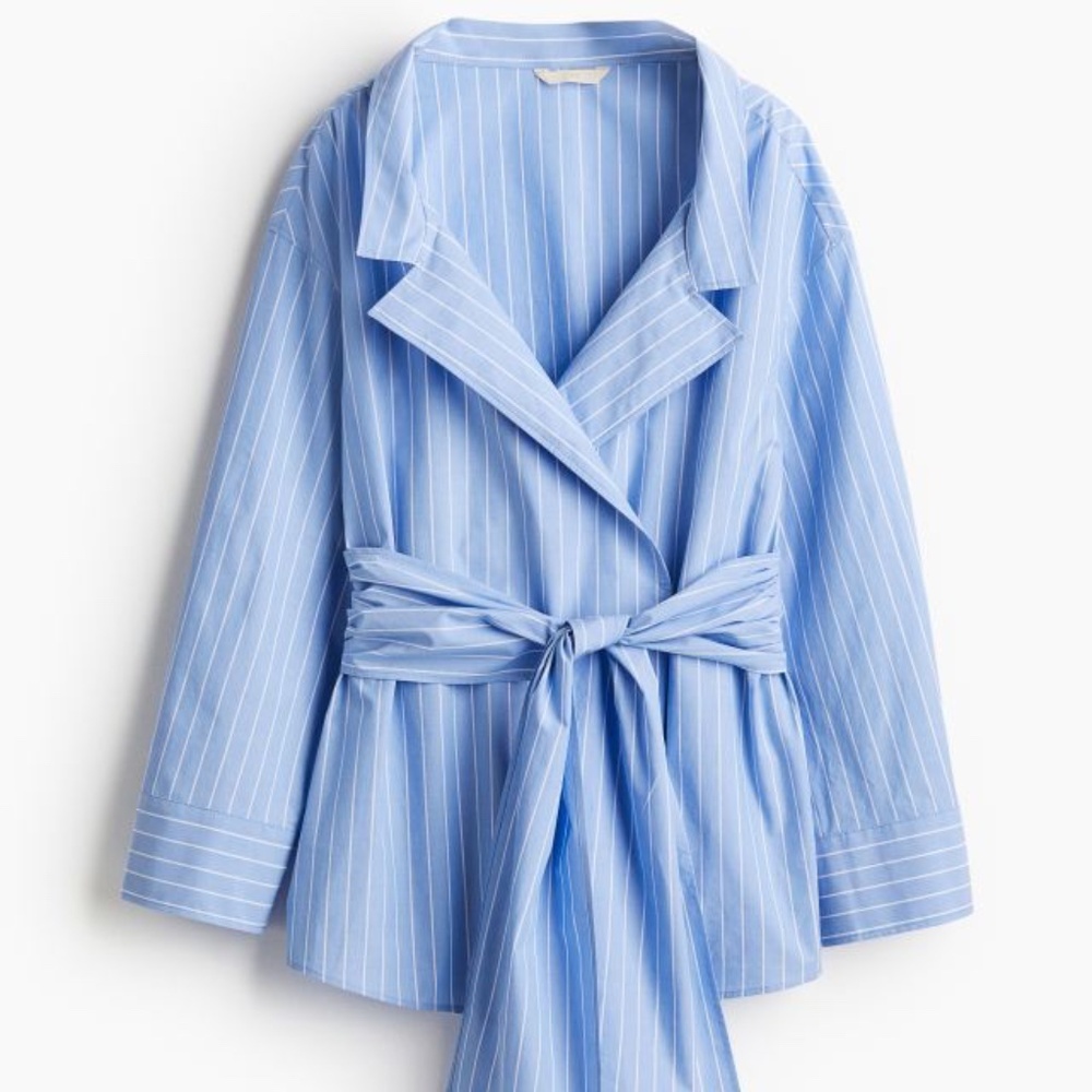 h&m | poplin wrap blouse | size: us xxl